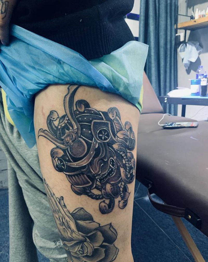 武士纹身图片_臀部新传统纹身图案