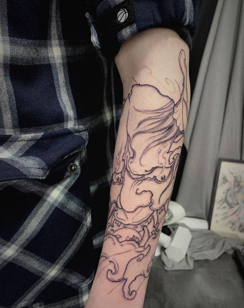 般若纹身图片_手臂新传统般若纹身图案