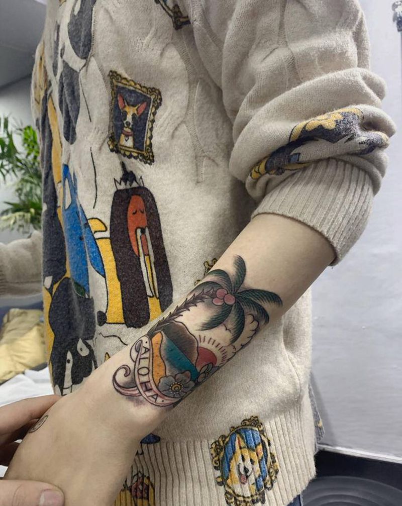 school纹身图片_手臂New SchoolOld School纹身图案