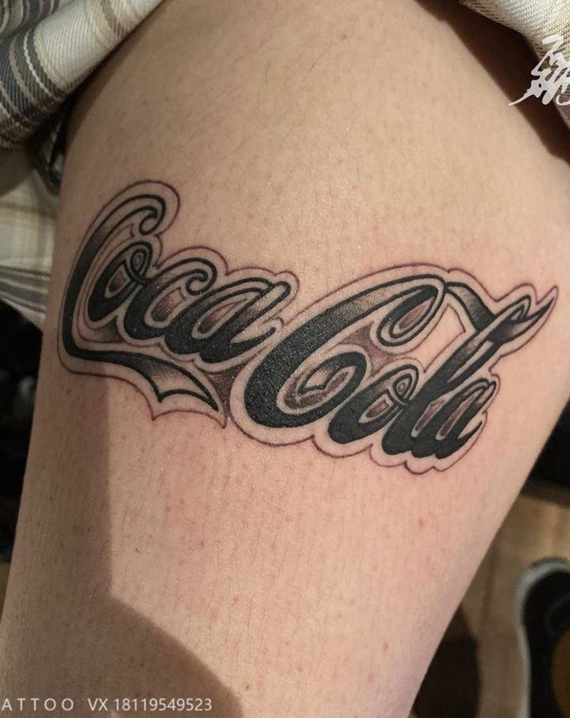 可口可乐纹身图片_腿部纹身图案