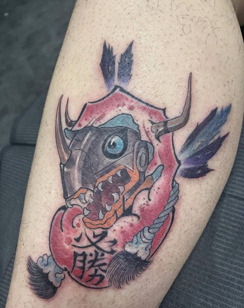 达摩纹身图片_腿部手部纹身图案