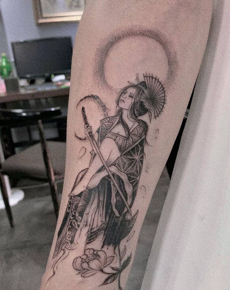 艺妓纹身图片_手部点刺艺妓纹身图案