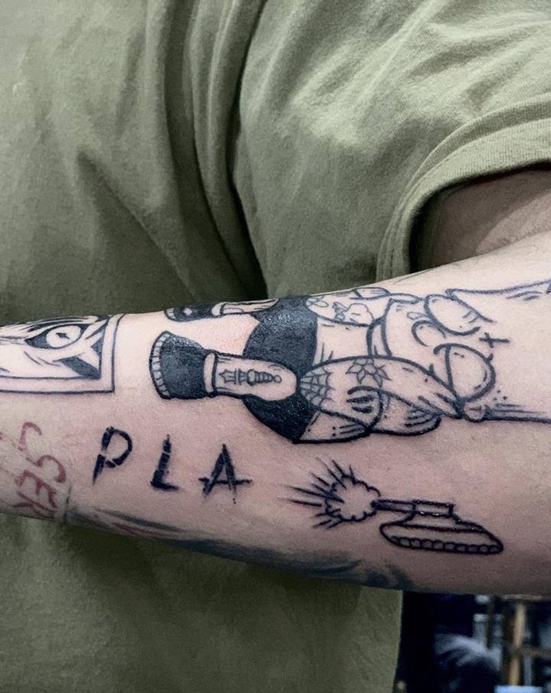 拼接纹身图片_手部纹身图案