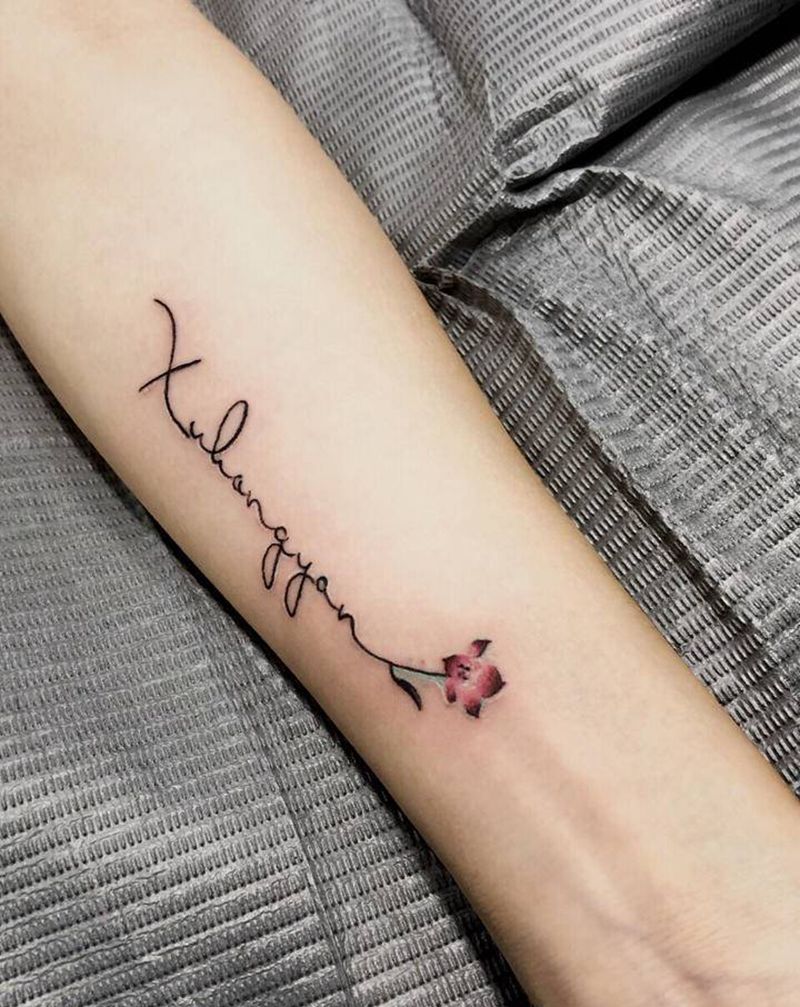 字母纹身纹身图片_手臂小清新纹身图案