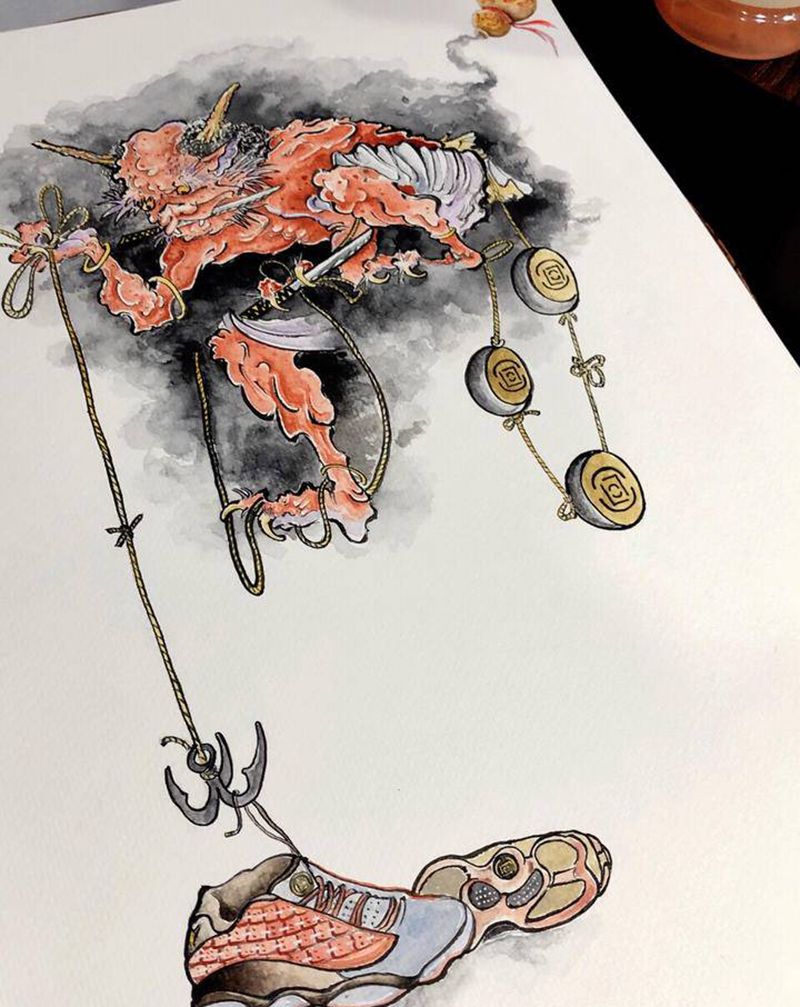 手稿纹身图片_手部新传统纹身图案