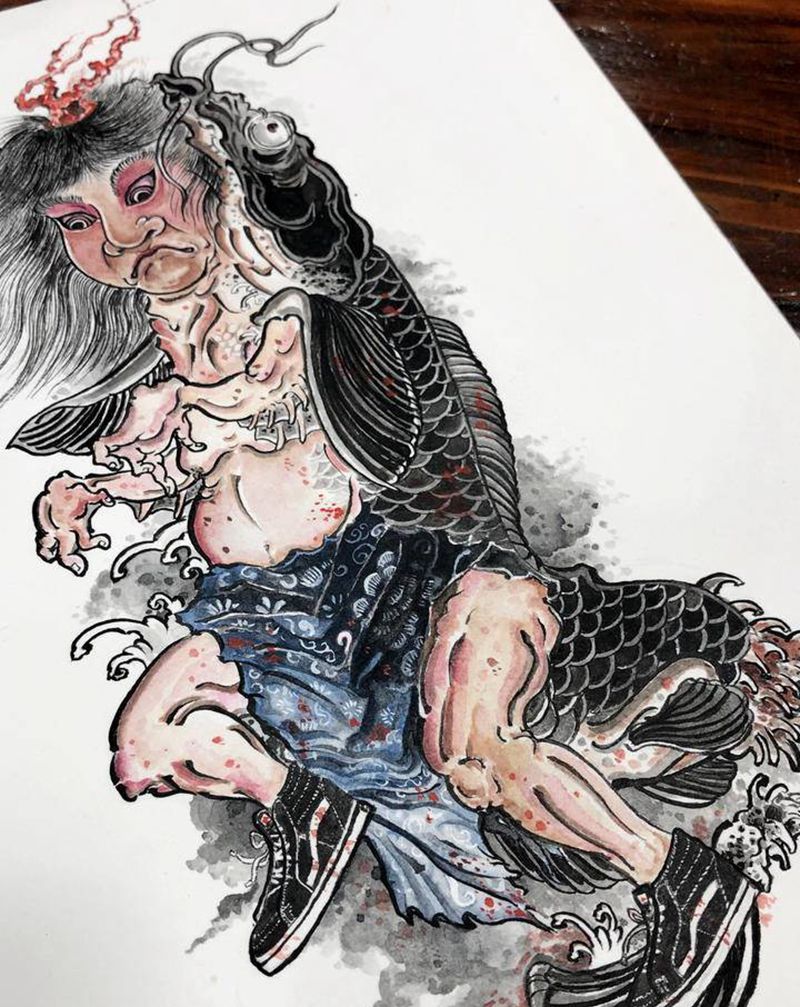 手稿纹身图片_新传统纹身图案