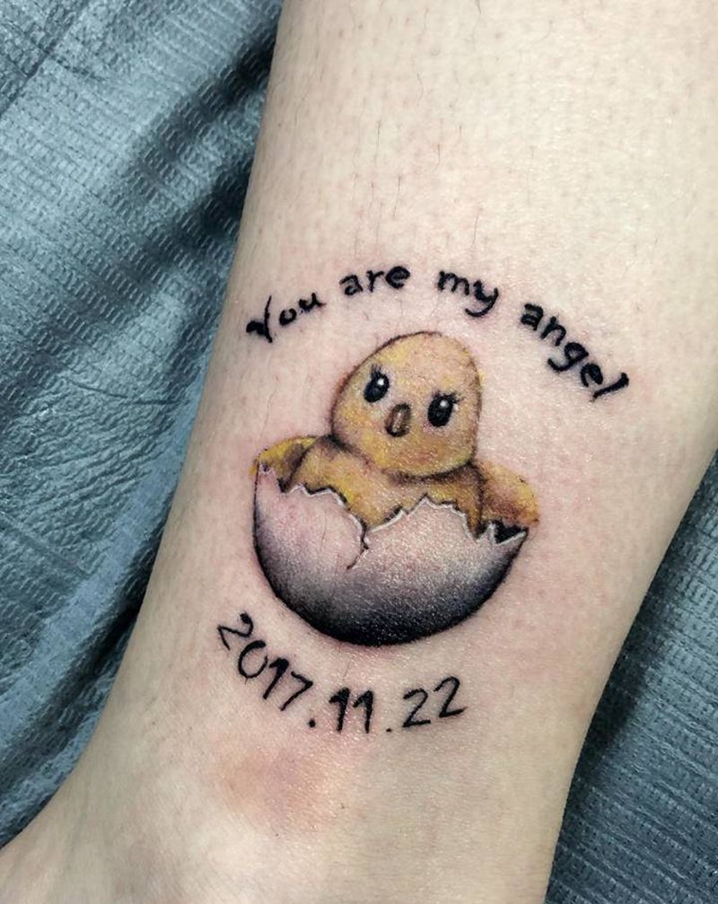 生肖小纹身纹身图片_脚部腿部水彩纹身图案