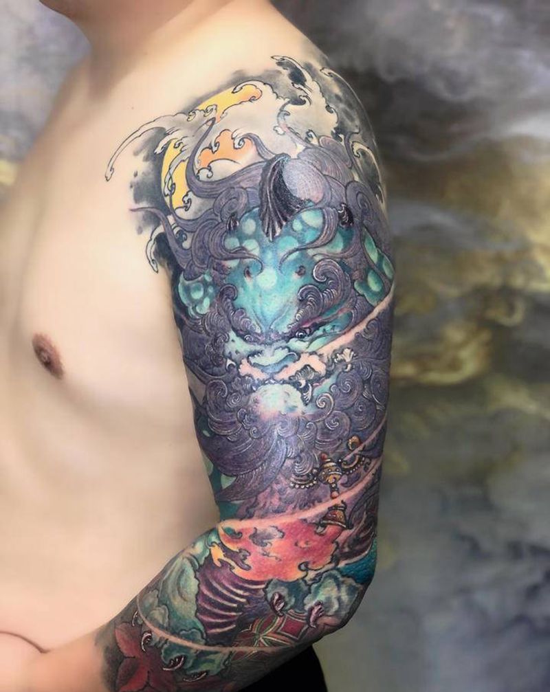 新传统七分臂纹身图片_手部手臂新传统纹身图案