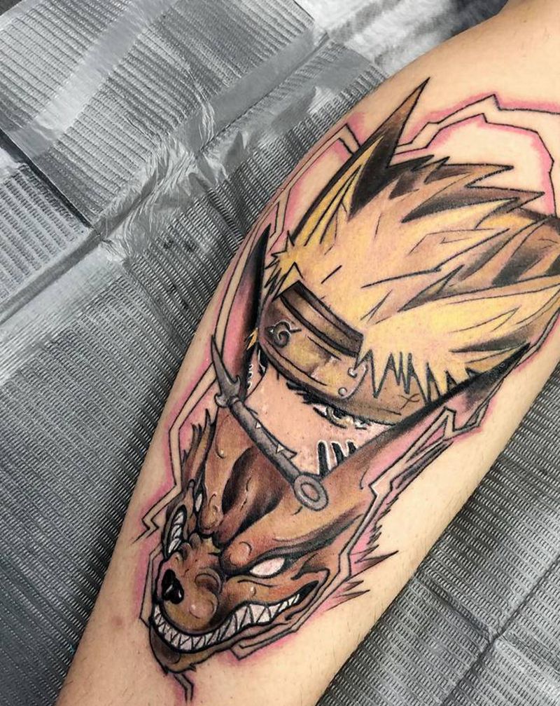 火影忍者纹身纹身图片_腿部New School欧美写实纹身图案