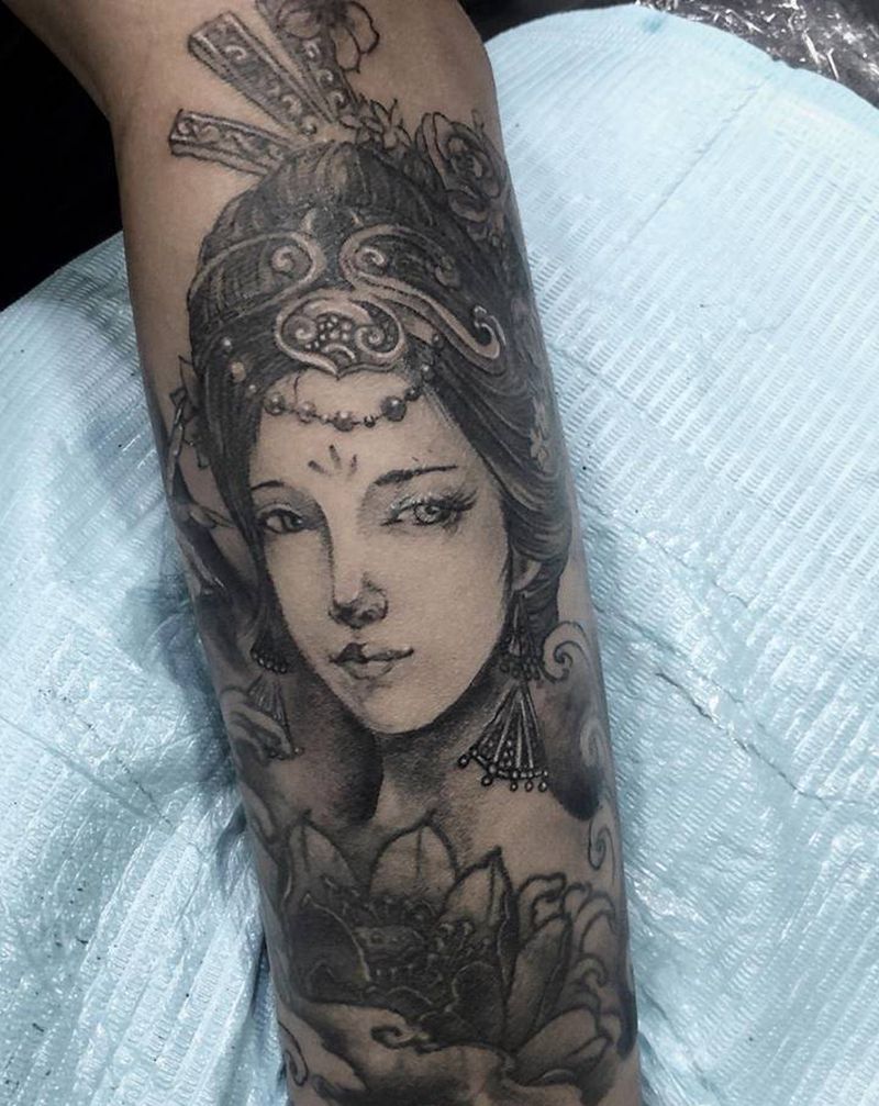 艺妓纹身纹身图片_手臂手部新传统纹身图案