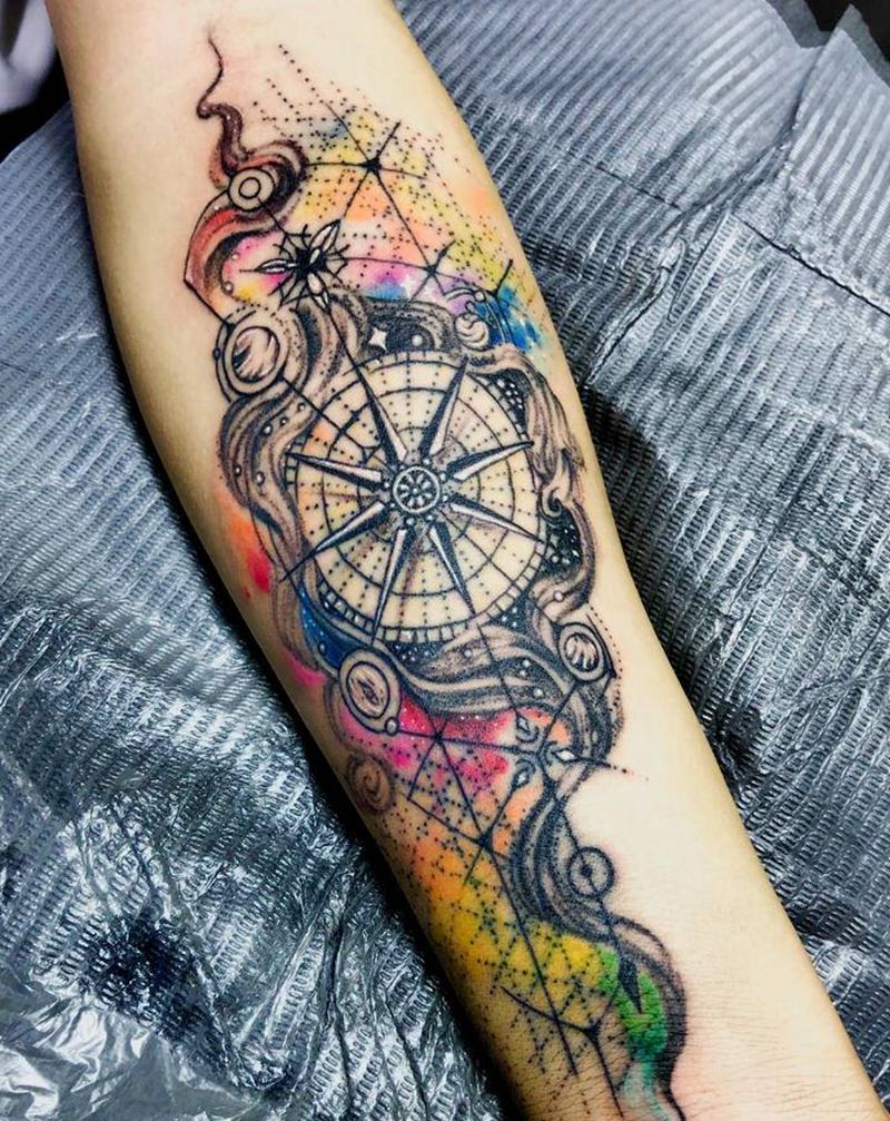 水彩作品纹身图片_手部手臂水彩水墨纹身图案