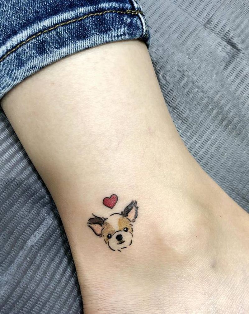 小清新风格纹身图片_脚部腿部水彩纹身图案