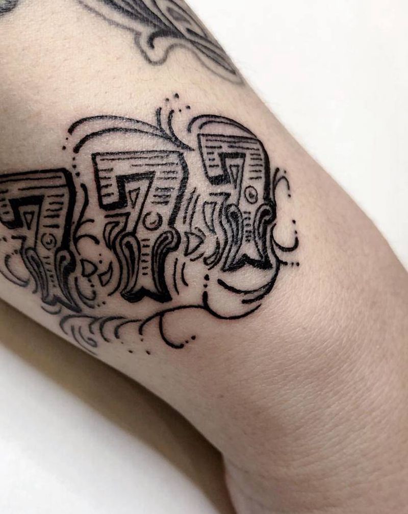 小清新纹身图片_手部点刺几何纹身图案