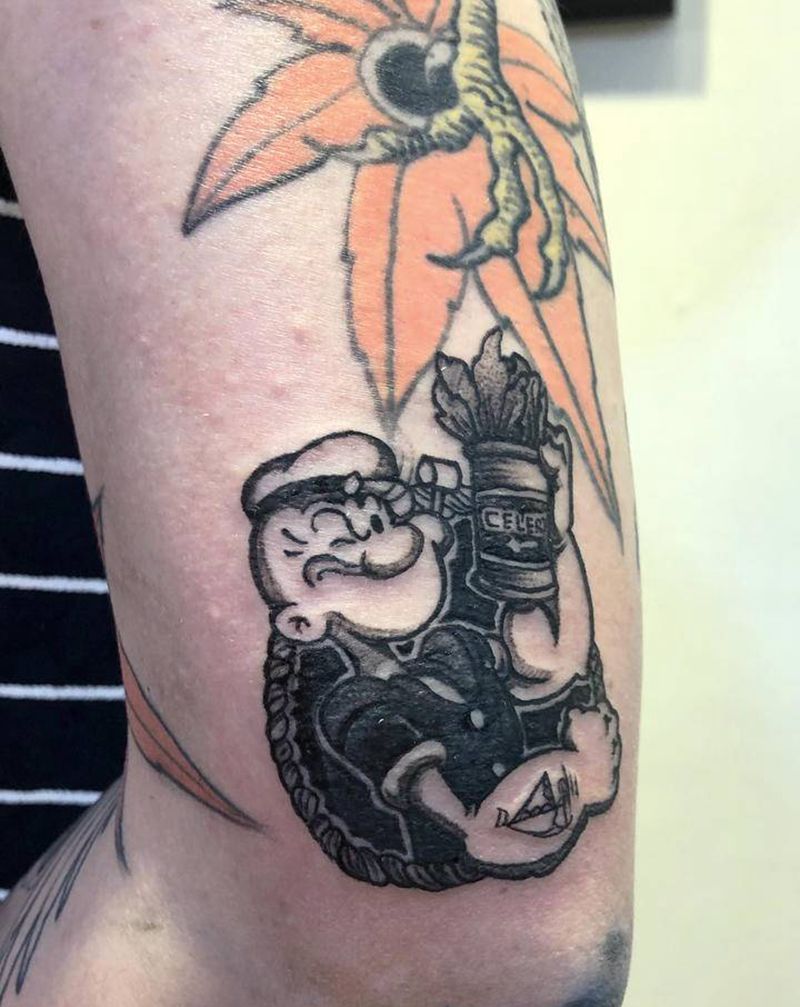 大力水手纹身图片_手臂New School纹身图案