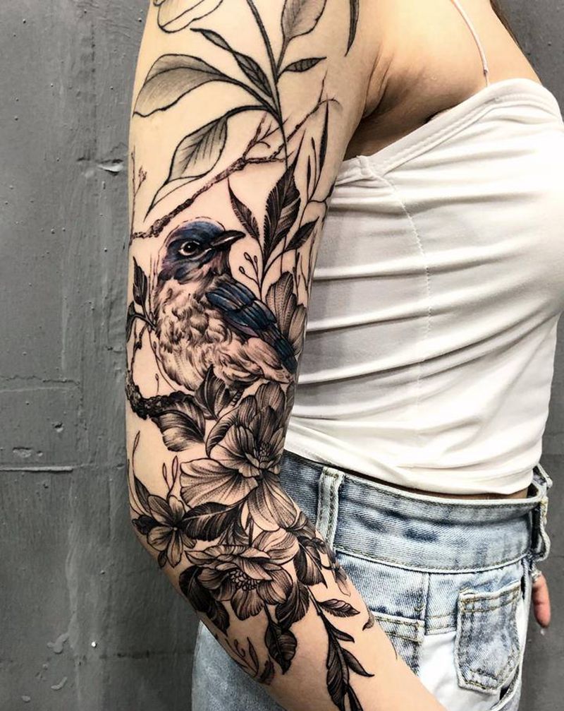 素花纹身图片_手部手臂几何点刺纹身图案