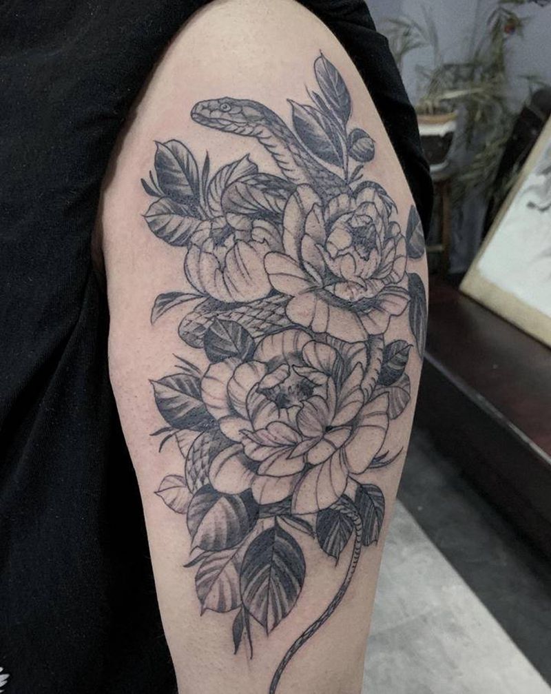 素花纹身图片_手臂素花纹身图案