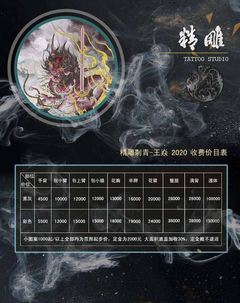 收费价格表纹身图片_背部手臂新传统纹身图案