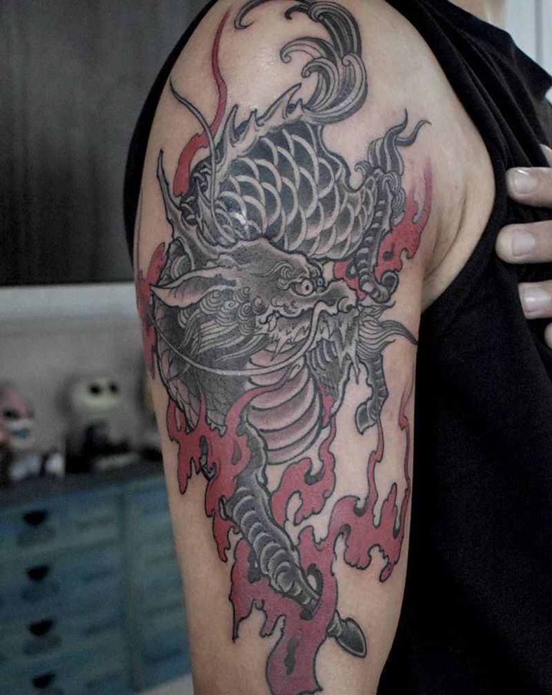 麒麟纹身图片_手臂纹身图案