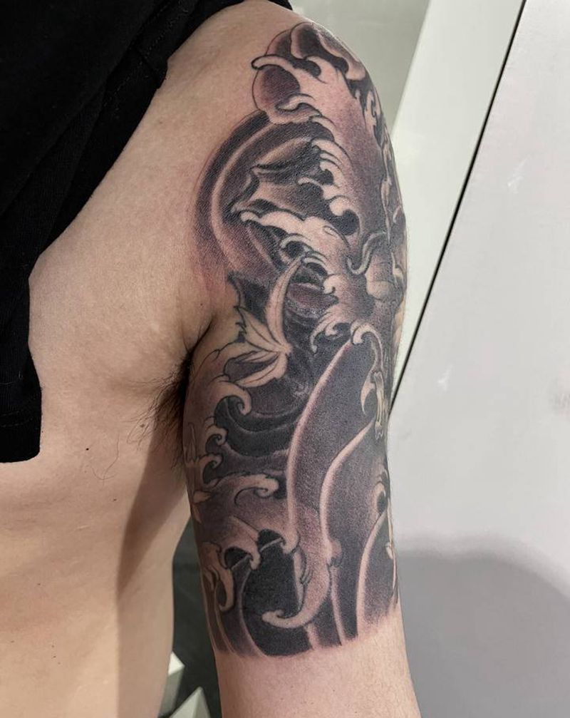 象神纹身图片_手臂新传统象神纹身图案