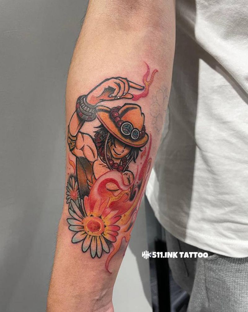 艾斯纹身图片_手臂艾斯纹身图案