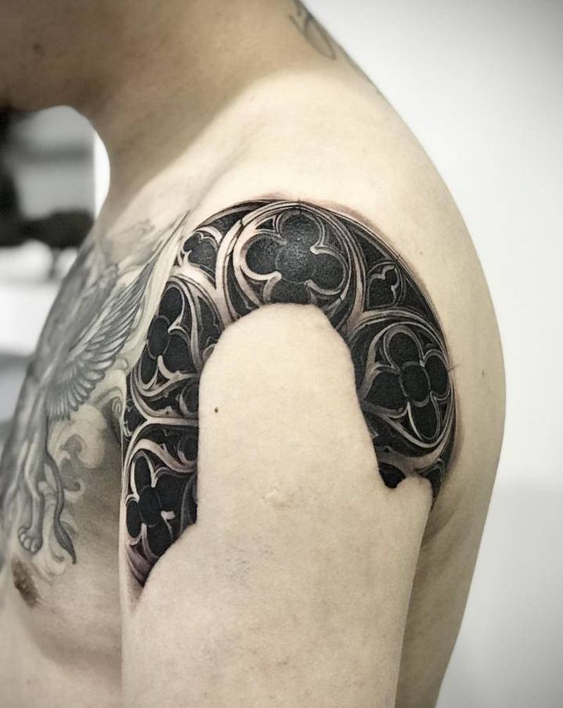 圣母写实纹身图片_手臂欧美写实纹身图案