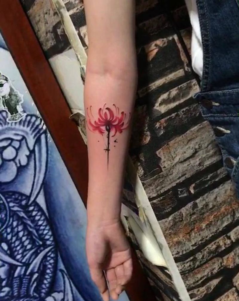 樱花纹身图片_手臂纹身图案