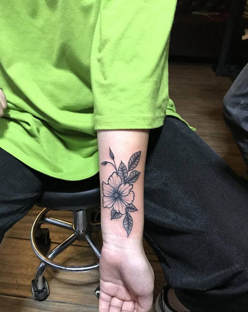 素花纹身图片_手臂纹身图案