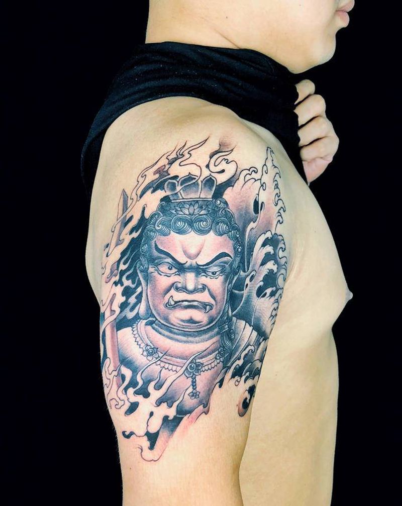 不动明王纹身图片_老传统新传统纹身图案