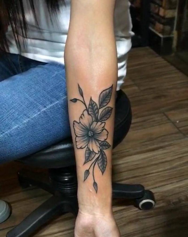 花纹身图片_手臂纹身图案