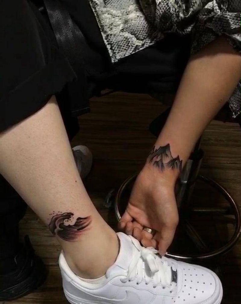 山水纹身图片_手臂纹身图案