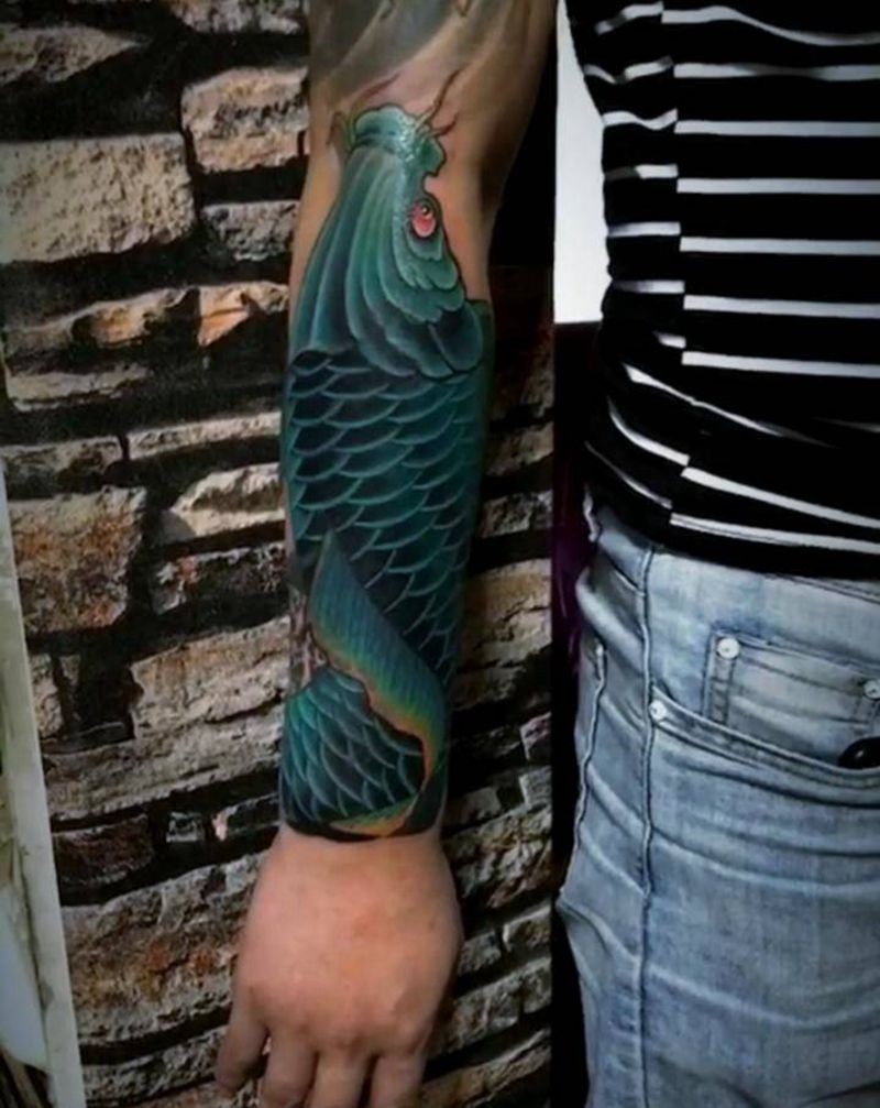 暴力遮盖前后对比纹身图片_手臂纹身图案