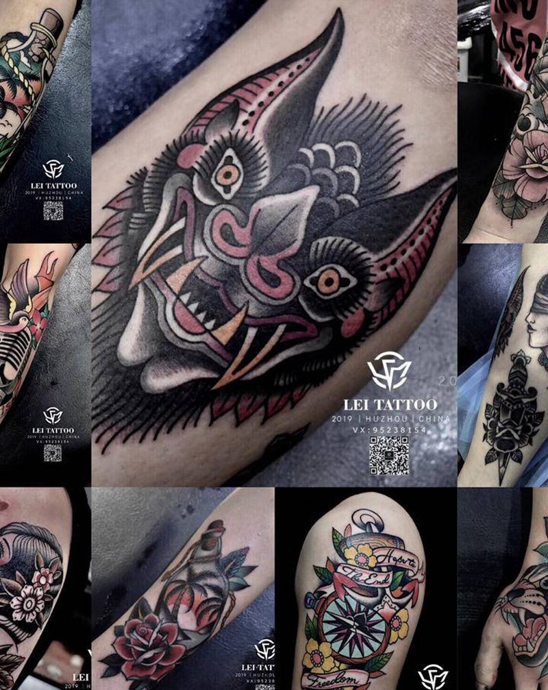 胖胖胖纹身图片_胸部纹身图案