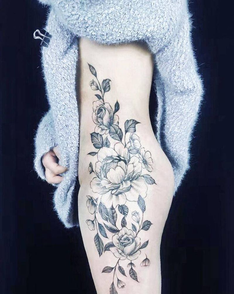 1纹身图片_臀部点刺纹身图案