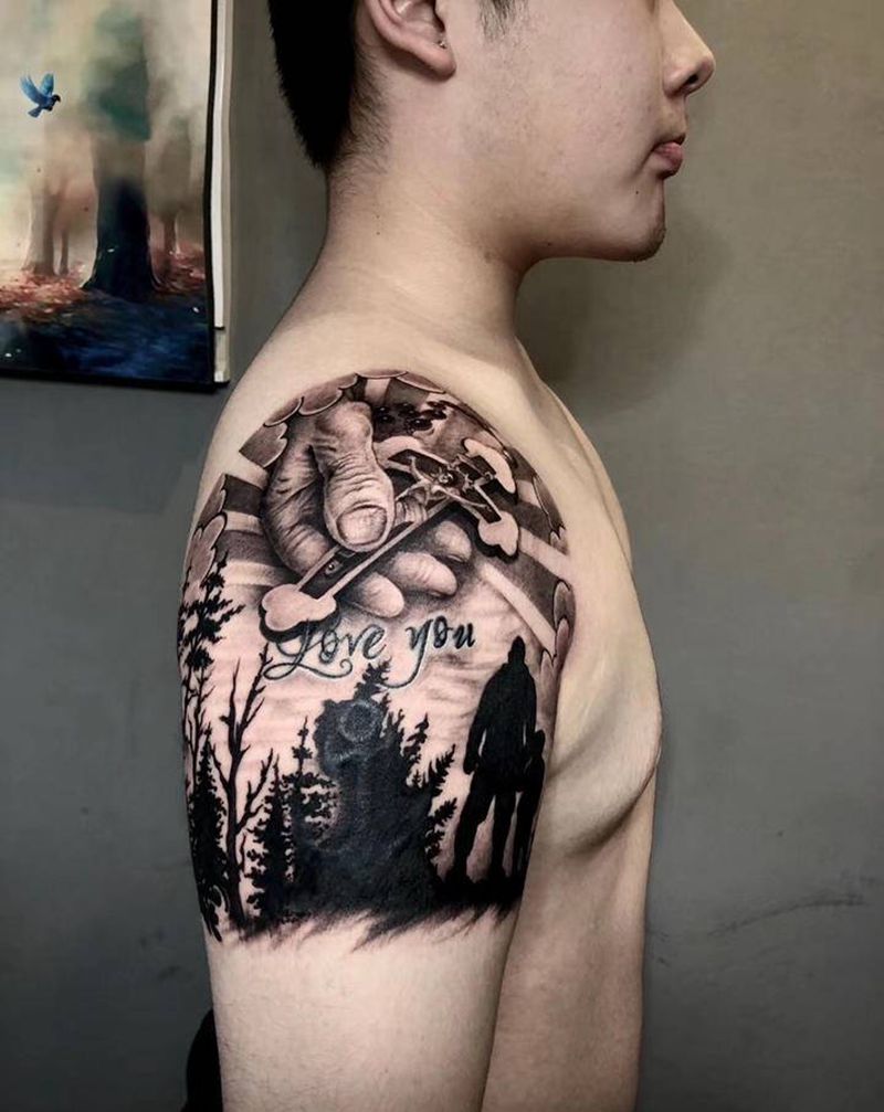 写实遮盖纹身图片_欧美写实纹身图案