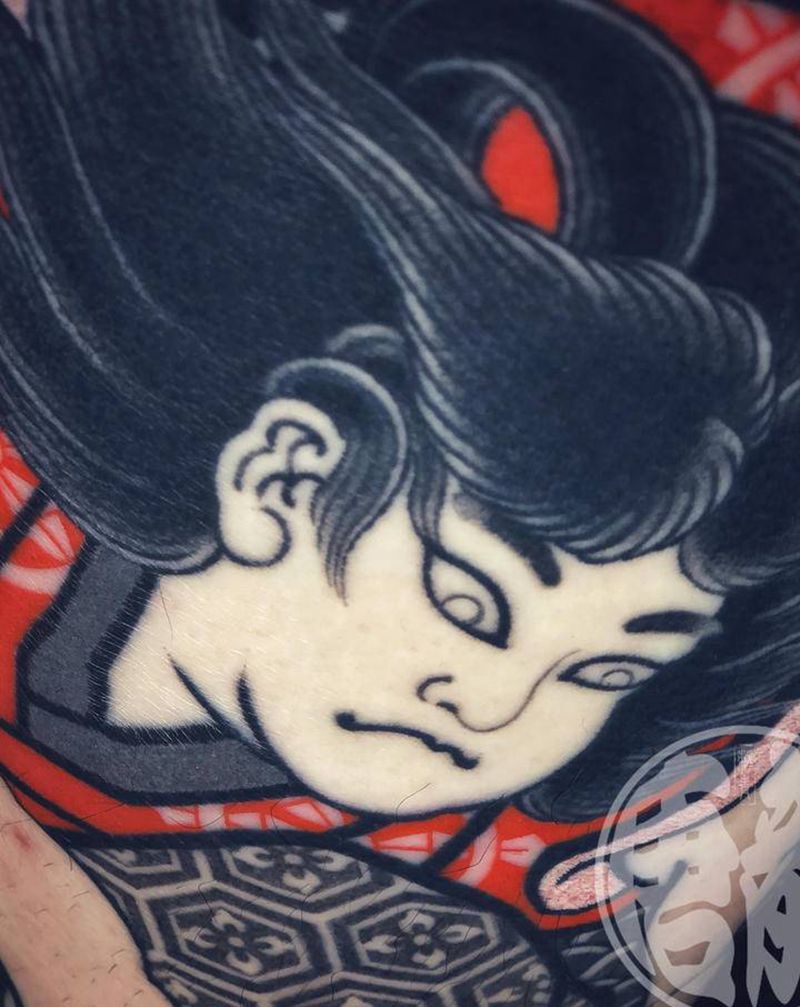 鬼若丸治锦鲤•唐龍毛毛纹身图片_老传统鬼若丸纹身图案