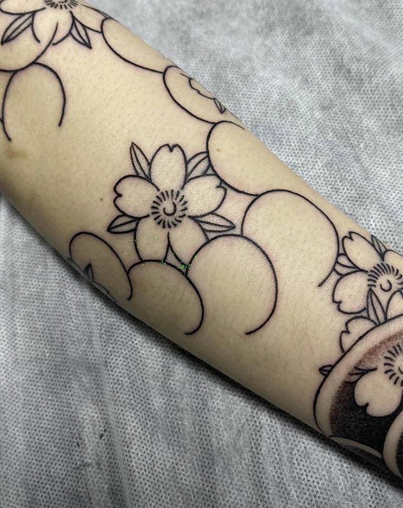 樱花臂纹身图片_手臂纹身图案