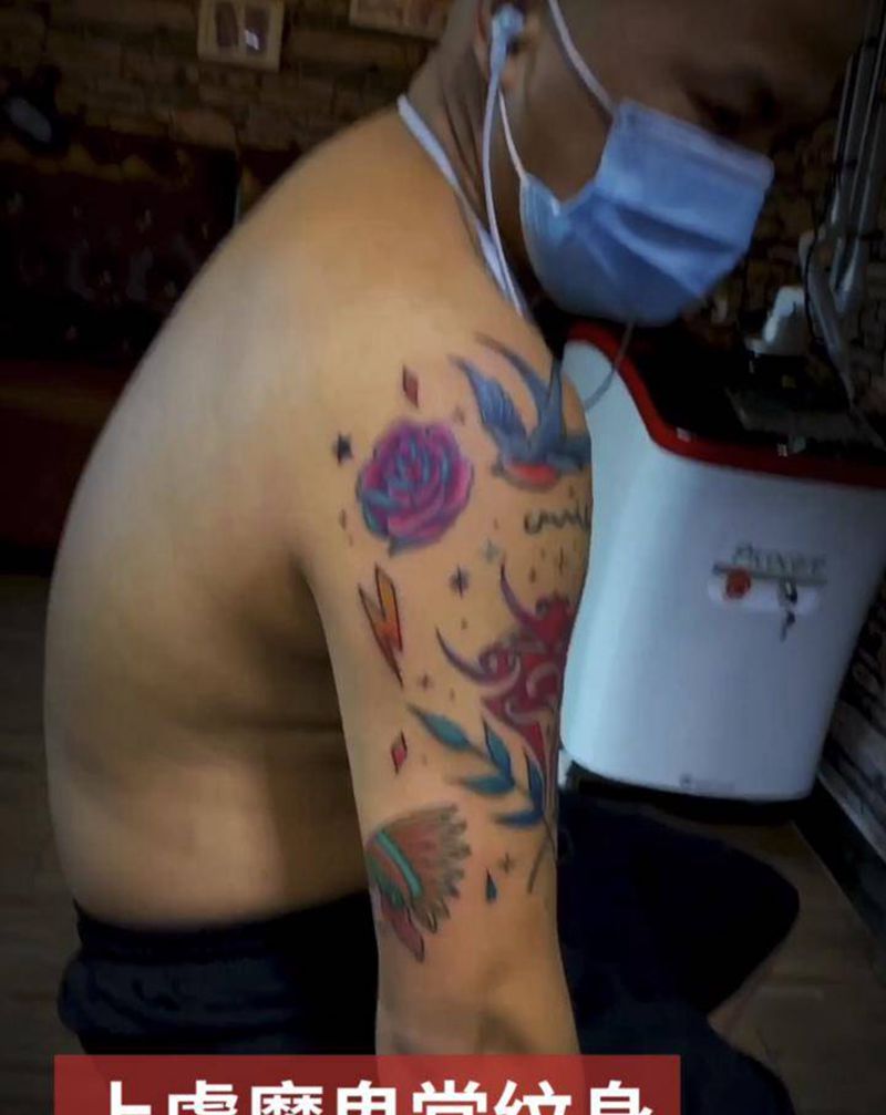 拼接纹身图片_手臂纹身图案