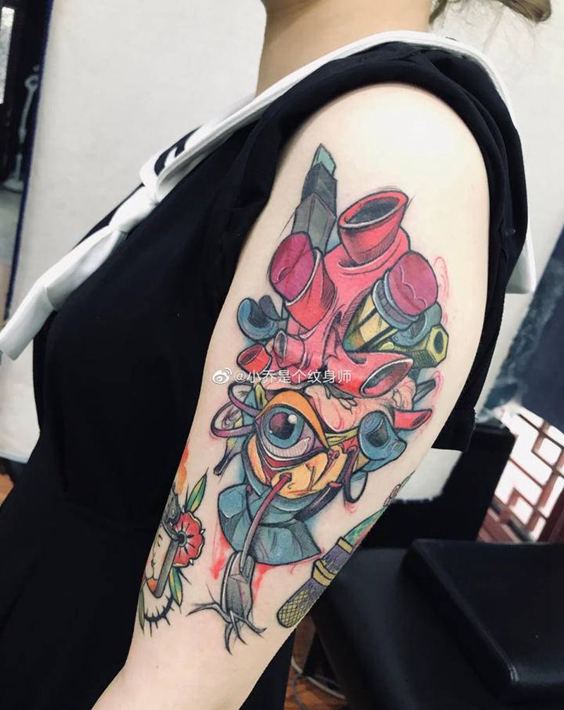 School纹身图片_手臂New School纹身图案