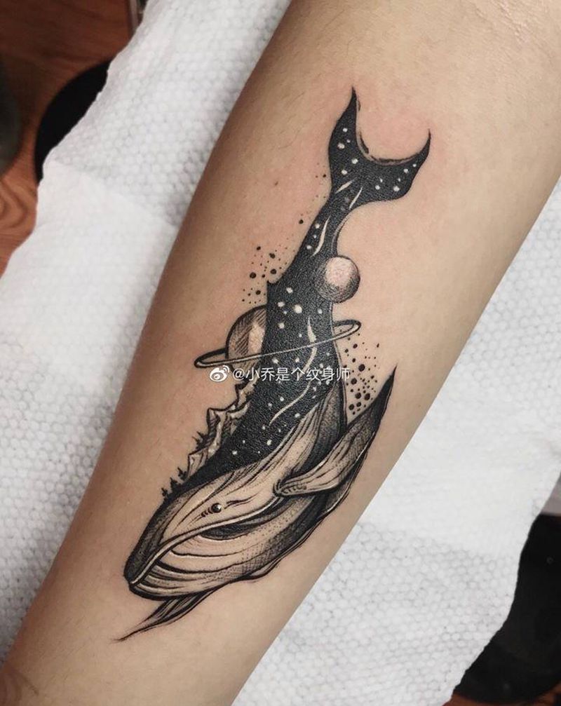 鲸鱼纹身图片_手臂纹身图案