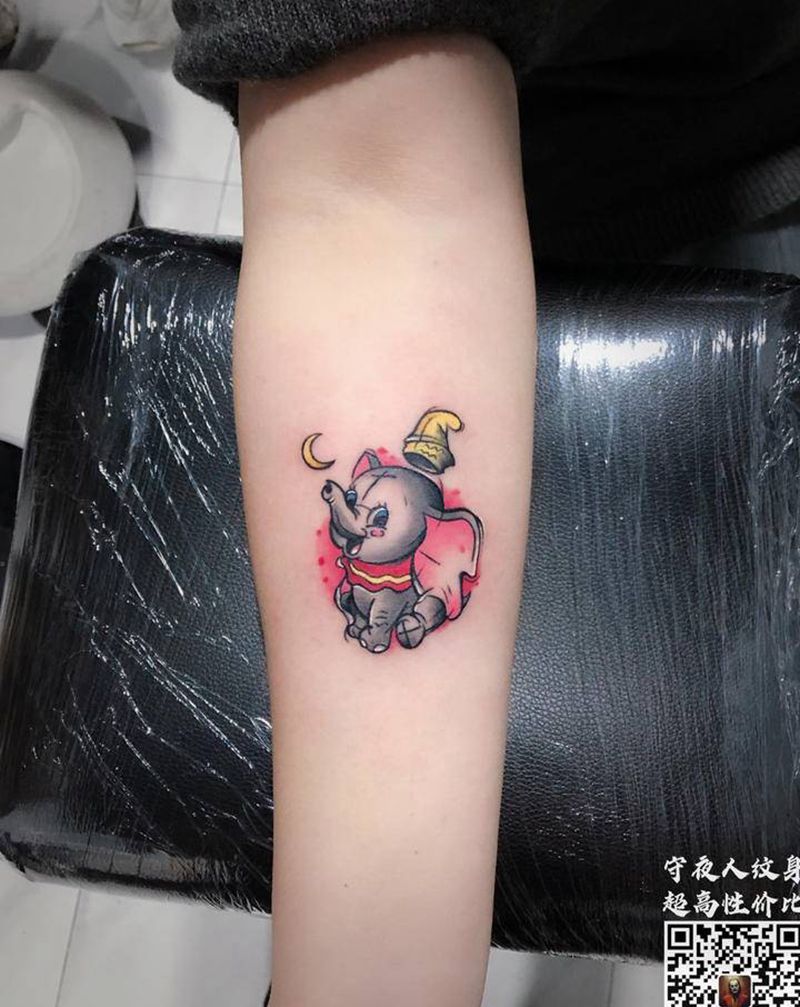 小飞象纹身图片_手臂手部New School小清新纹身图案
