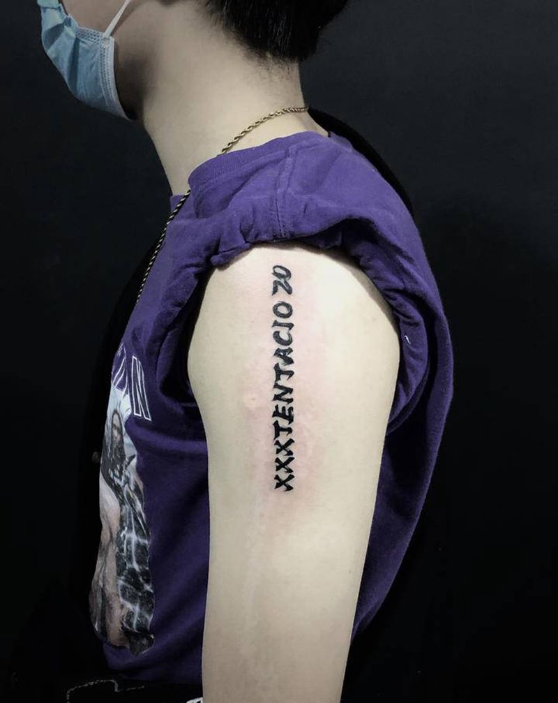 smile纹身图片_手臂水墨图腾毛笔纹身图案