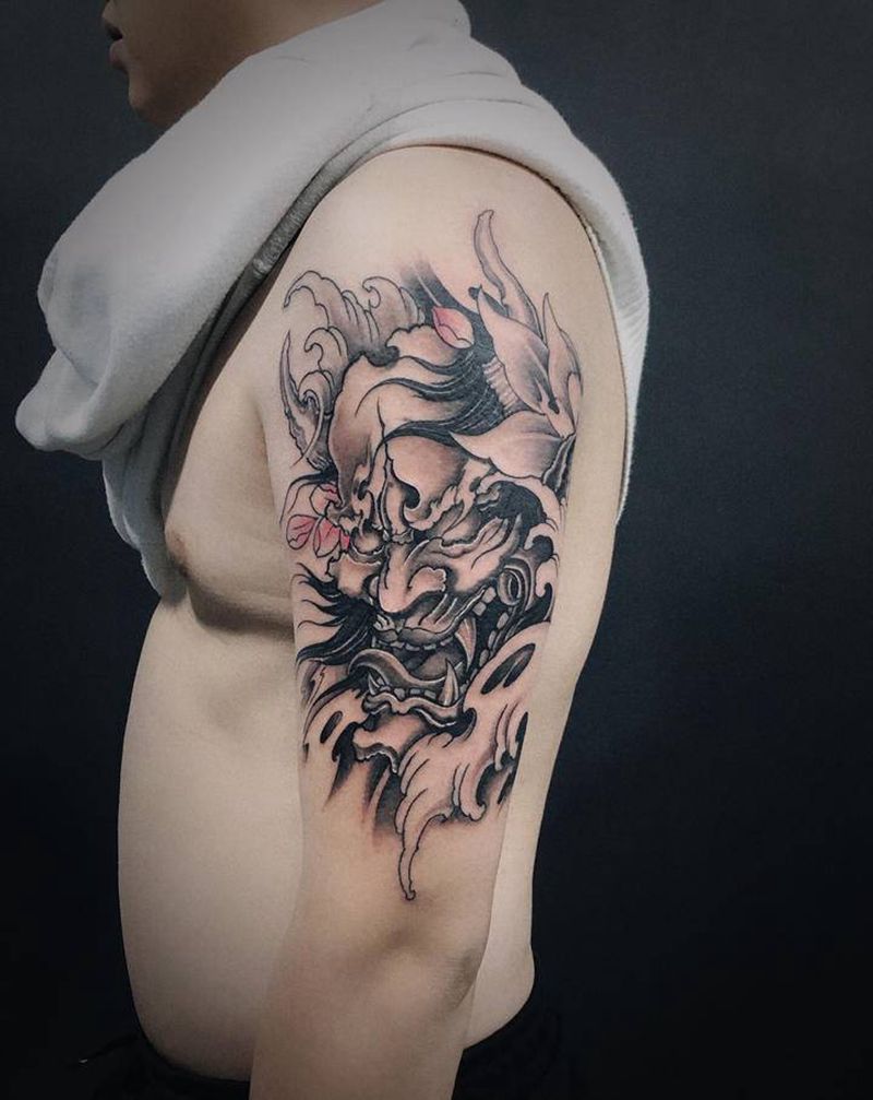 般若纹身图片_手臂新传统纹身图案