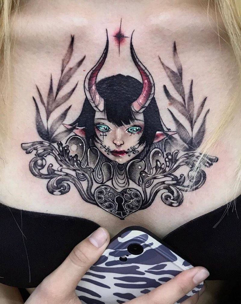 ……纹身图片_胸部纹身图案