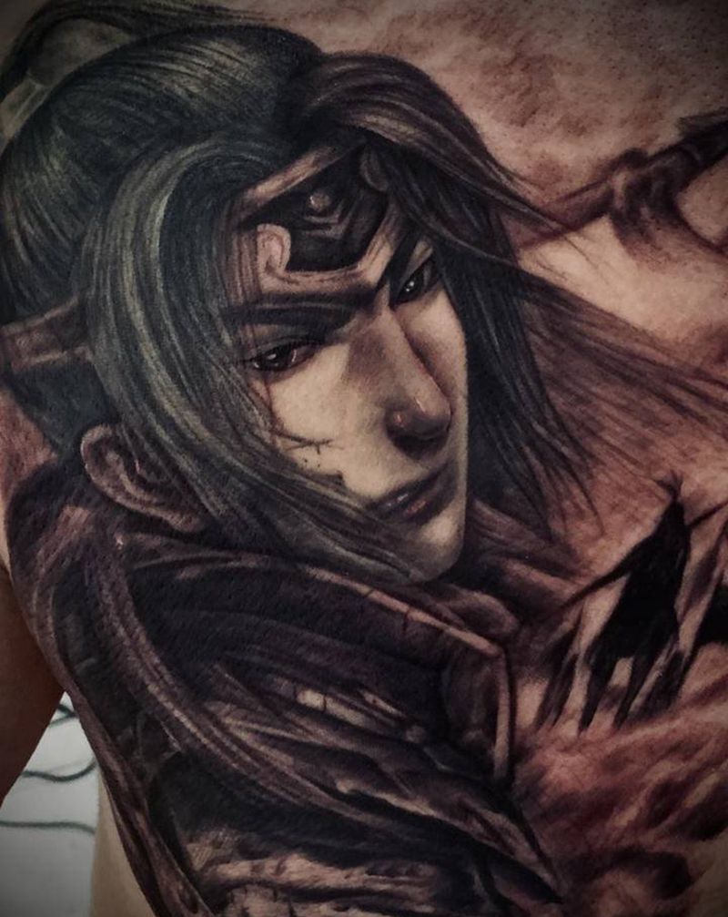 赵云纹身图片_肩部欧美写实纹身图案