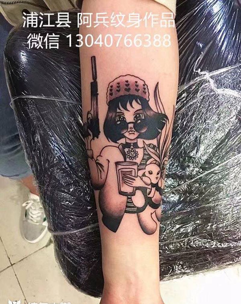 杀手不太冷纹身图片_手臂纹身图案