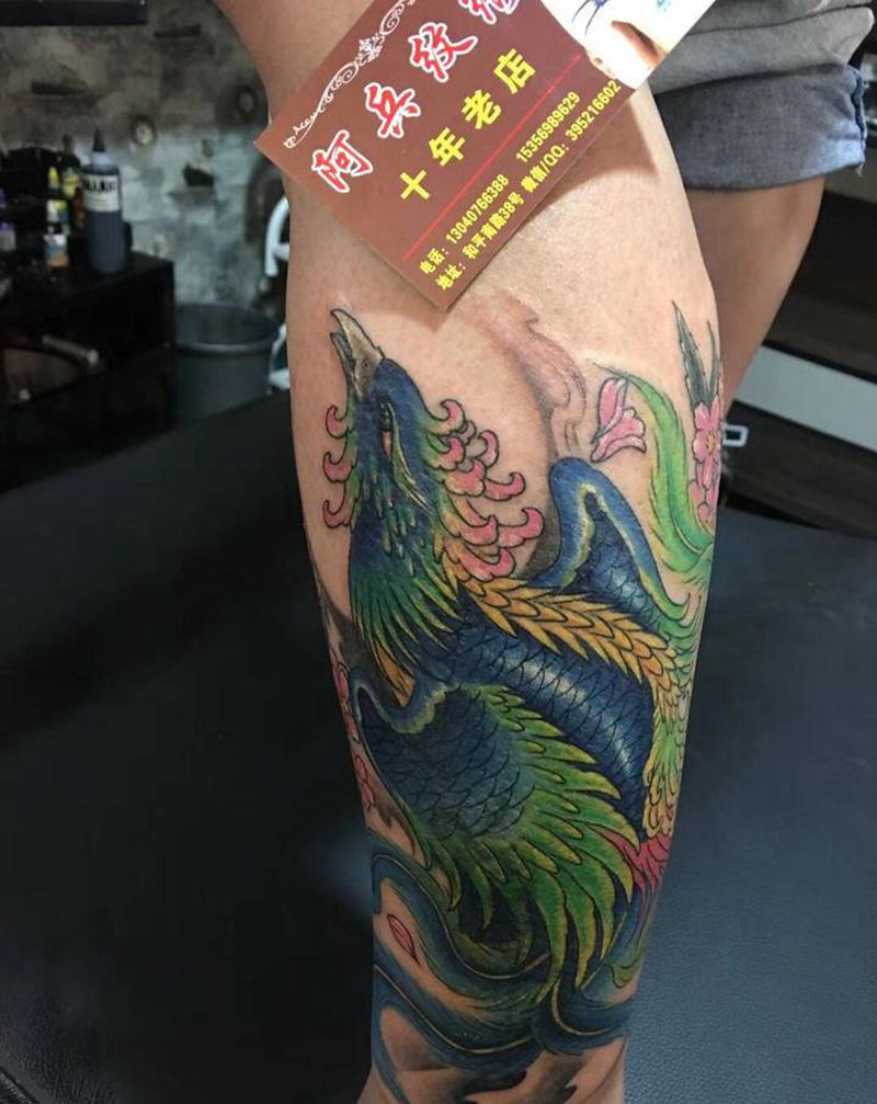 遮盖纹身图片_腿部纹身图案