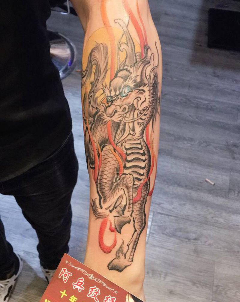 麒麟纹身图片_手臂纹身图案