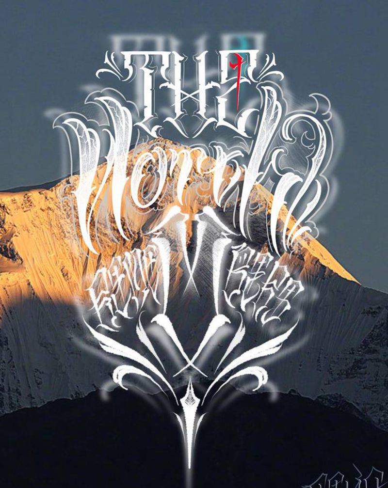 花体字手稿纹身图片_手臂背部花体字手稿纹身图案