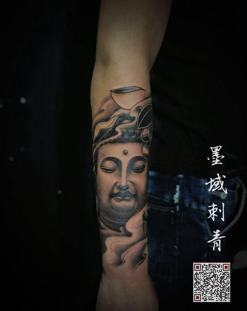 佛祖纹身图片_手臂新传统纹身图案