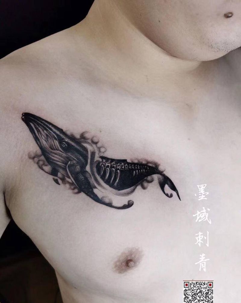 大鲨鱼纹身图片_新传统纹身图案